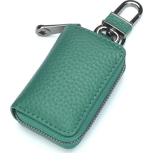 Genuine Leather Key Holder Woman Key Wallets Car Key Organizer Housekeeper Women Keychain Wallet Zipper Key Case Bag Pouch Purse