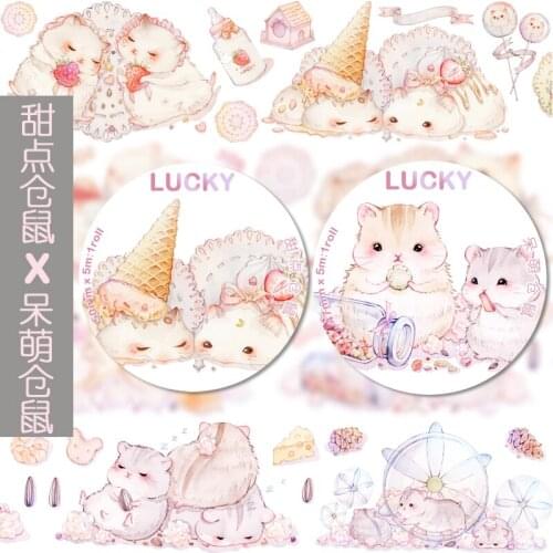 Dessert and Adorkable Hamster Washi Tapes Bullet Journal Masking Tape Adhesive Tape DIY Scrapbooking Washi Stickers