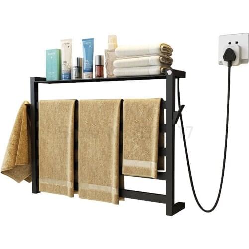 Electric towel rack household hole free drying rack bathroom towel rack with timing