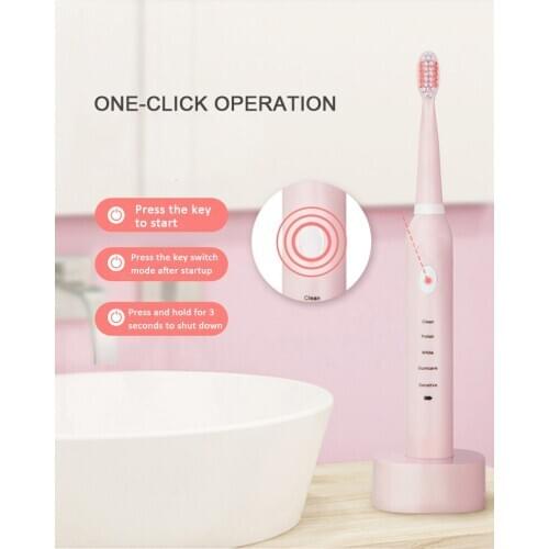 Powerful Timer Electric Toothbrush Rechargeable Ultrasonic Washable Electronic Whitening Waterproof Teeth Brush