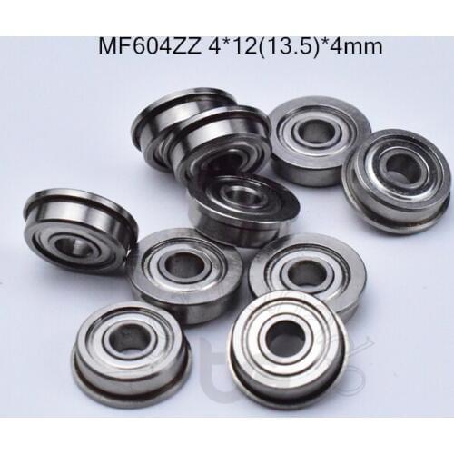 F604ZZ 4*12&13.5*4mm 10pieces free shipping 604 Flange bearings chrome steel bearing F604 F604Z F604ZZ