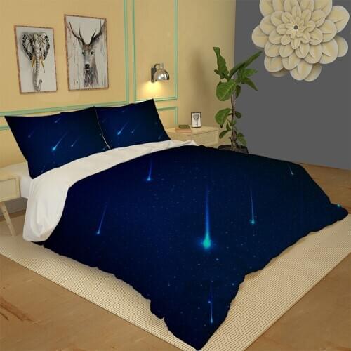 Photo new Morden blue star bedding set 3D Bedding Set Custom Single Double Queen Size