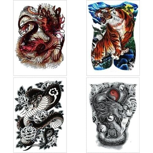 HOT SALE Ferocious Tiger Temporary Body Tattoo Art Stickers Big tattoo