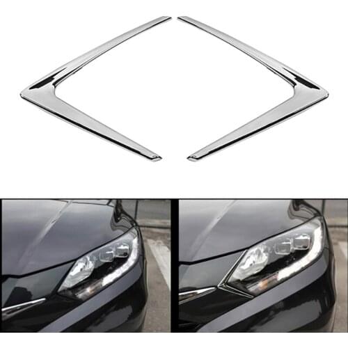Chrome Head Light Front Lamp Triple-cornered Trim Cover Molding Styling Bezel Lid Garnish for Honda Hrv Vezel 2014-2019