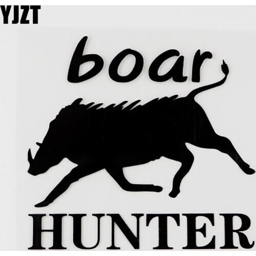 YJZT 13CMX12.4CM Personality Animal Boar Hunter Vinyl Decor Car Sticker Decal 8C-0087