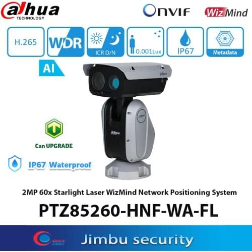 Dahua PTZ Camera 60X 2MP PTZ85260-HNF-WA-FL AI Laser distance up to 1000 m 60x optical zoom Starlight Lase IP67 PTZ webcam