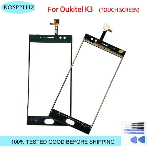 KOSPPLHZ 5.6 inch for OUKITEL K3 Touch Screen Glass 100% tested Digitizer Glass Panel Touch Replacement For K 3 + tools