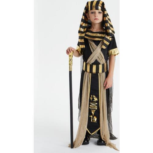 Halloween Costumes Boy Girl Ancient Egypt Egyptian Pharaoh Cleopatra Prince Princess Costume for Children Kids Cosplay