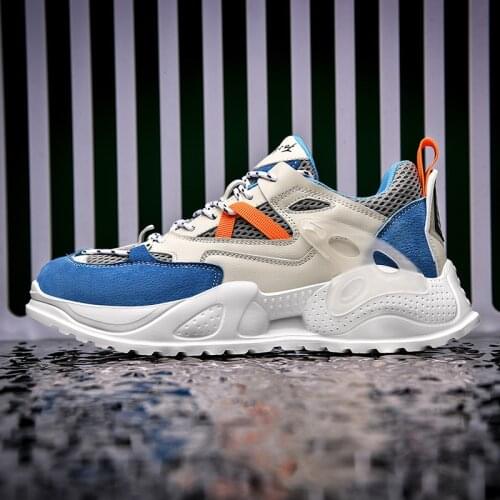 New Autumn Winter Dad Sneakers Outdoor Running Shoes For Men Walking Lace Up Athletic Footwear Male Fashion Mixed Color Non-slip