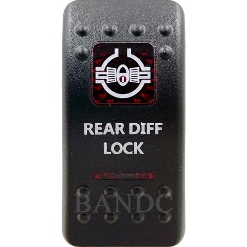 Cover Cap Only！REAR DIFF LOCK Rocker Switch Cover Cap Red Window Labeled for Boat ARB Carling NARVA Control Cap Accessories