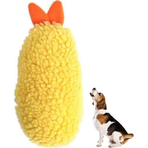 Legendog Tempura Fried Shrimp Shape Soft Plush Toy With Sound Pet Dog Supplies Japanese Fried Shrimp Tempura Pet Chew Bite Toy