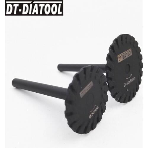 DT-DIATOOL 2pcs 30mm 40mm Hot Pressed Diamond Turbo Mini Cutting Disc Carving Saw Blades with 6mm Shank Engraving Saw Blades