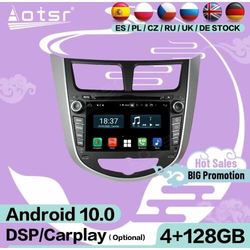 2 Din Multimedia Stereo Android 10 Player For Hyundai Verna Accent Solaris 2011 2012 GPS Headunit Audio Radio Receiver Head Unit