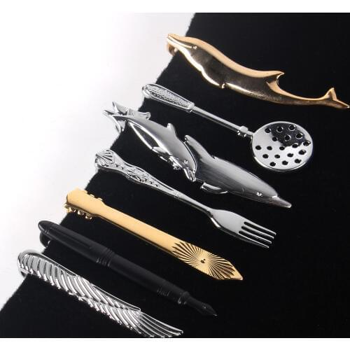 Cartoon Tie Clip For Men Classic Meter Tie Clips Copper Tie Bar Golden Tie Collar Pin Crystal Business Corbata