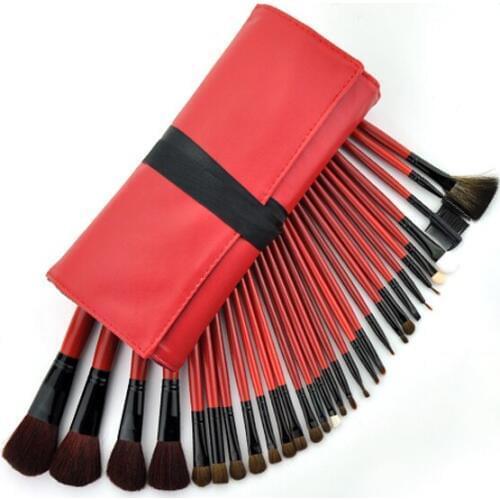 30PCS Superior PRO Soft Cosmetic Makeup Brush Set Kit + Red Bag Case Hot CLSK
