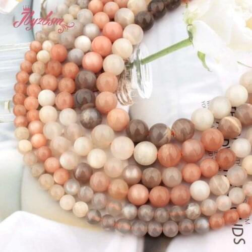 Natural Moonstone AAA Grade Genuine 6/8/10mm Round Loose Stone Beads For DIY Necklace Bracelats Jewelry Making Strand 15"