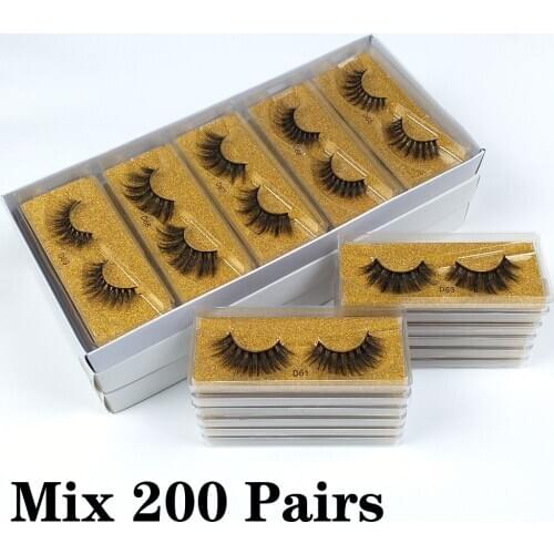 Mink Eyelashes Wholesale 50/100/200pcs 3d Mink Lashes Natural Mink Eyelashes Pack False Eyelashes Makeup False Lashes In Bulk