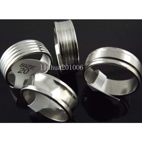 Wholesale - 30 pcs 10mm Drawbench Two-color mixed Tone Stainless Steel Rings