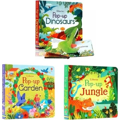 Peep Inside Pop Up Dinosaurs/Jungle/Garden English 3D Flap Picture Book Baby Children Enlightenment Reading Books