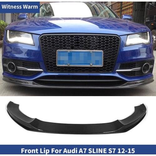 For Audi A7 S7 Sline Front Lip Spoiler Carbon Fiber / FRP Head Bumper Chin Guard Car Styling 2012 - 2015
