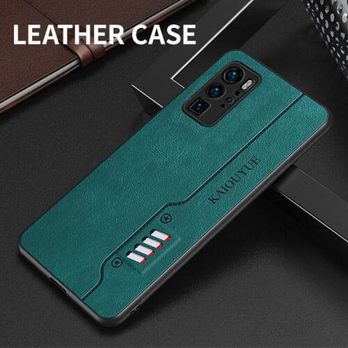 Luxury Fashion Business Durable Shockproof Silicone PU Leather Case For Huawei P40 P30 Pro Plus back Cover Fundas Coque