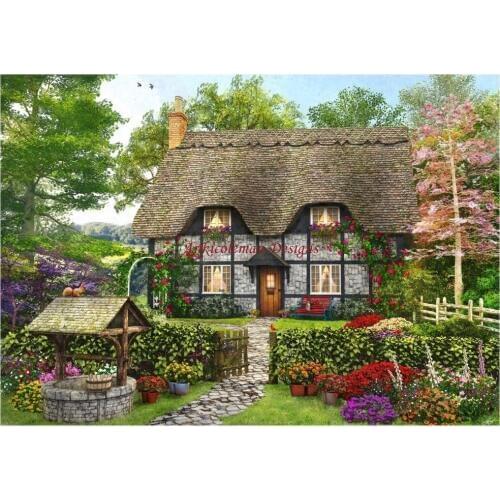 Needlework for embroidery DIY French DMC color High Quality - Counted Cross Stitch Kits 14 ct Oil painting - Meadow Cottage