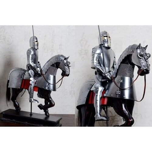 Home Decoration Accessories Living Room Vintage Medieval Roman God of War Armor Knight Iron Craft Ornaments European Style Decor