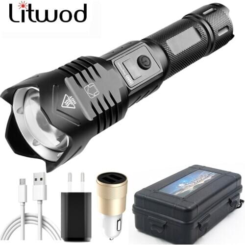 High Quality XHP90.2 Led Flashlight Stepless Dimming Rechargeable Powerbank 18650 26650 Battery Torch Aluminum Zoomable Lantern