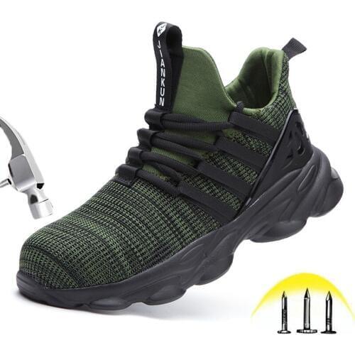 Low cut Safety Shoes Men Women Steel toe Puncture Proof Protective Shoes Deodorant Lightweight Safety Work Boots Plus size 36-48