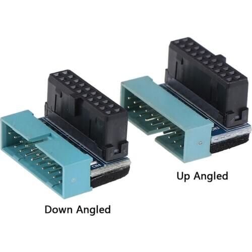 1Pc 20pin USB 3.0 Male To Female Extension Adapter Up Down Angled 90 Degree
