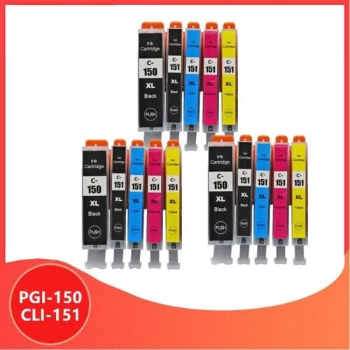 15PCS PGI150 CLI151 Compatible ink cartridge PGI 150 CLI 151 for canon PIXMA MG7510 IP7210 iP8710 MX721 Ix6810 Printer