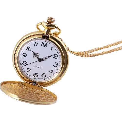 2019 Classic Large Two-Faced Gold Fashion Pocket Watch Court Style Pocket Watch man woman necklace clock Jewelry gift Q527