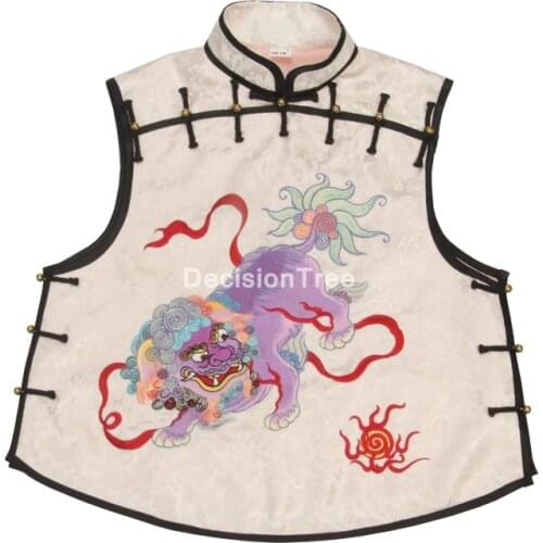 2021 embroidery qipao chinese style women cheongsam tops sleeveless vest female embroidery women tops women ladies chinese vest