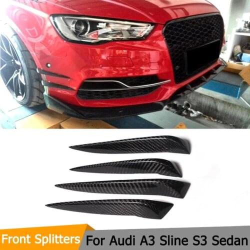 Carbon Fiber Auto Car Front Bumper Chin Decoration sticker For Audi S3 Sedan 4-Door 2013-2016