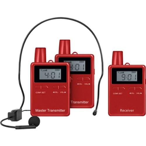 Microphone Wireless Tour Guide System Audio 1 Transmitter +1 Receiver Tour Guide Whisper for Training Travelling Meeting