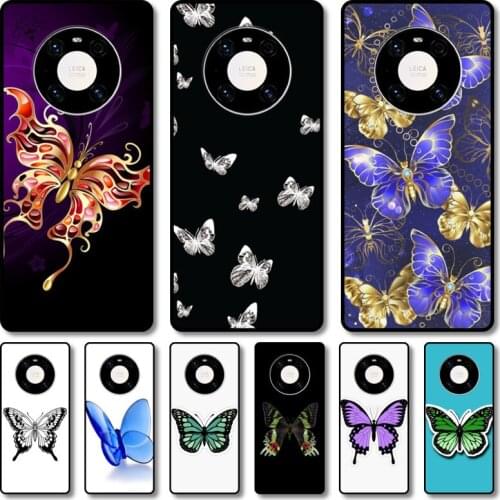 Lovely butterfly Phone Case For Huawei mate 40 30 10 20 40 8 9 Lite Z Pro RS black cell shell