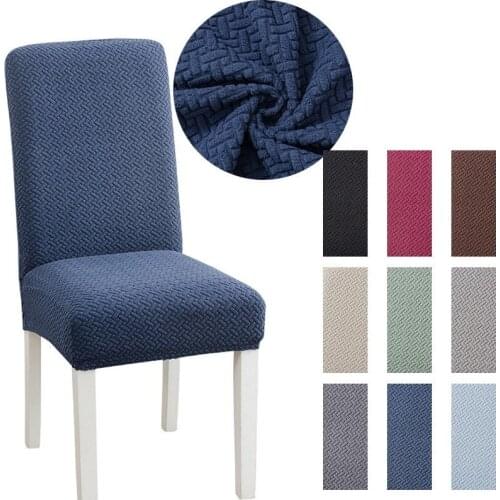1/2/4/6 Pcs Jacquard Plain Dining Chair Cover Elastic Kitchen Chair Cover with back Slipcover Case for Wedding Hotel Banquet