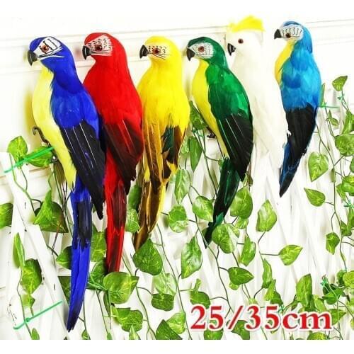 25/35cm Handmade Simulation Parrot Garden Bird Prop Decoration Miniature Creative Feather Lawn Figurine Ornament Animal Bird