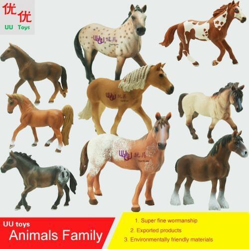 Hot toys: Horse family pack Simulation model Animals kids toys children educational props horse figure Action Figures