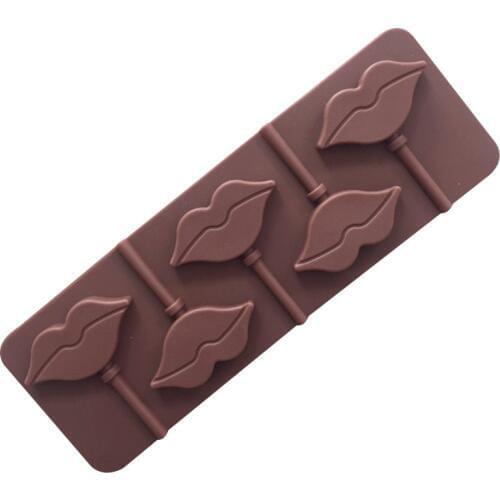 5 With Lips Lollipop Mold Silicone Mold Chocolate Personalized Fashion Handmade DIY Bakeware With Club E393