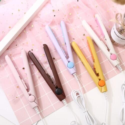 Good Gift of Mini Steam flat Hair iron hair straightener Curler Straightening steampod Cute Professional Curling Hair irons