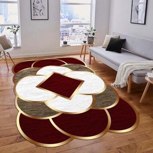 Living Room Carpet Cutting Carpet Can Be Washed With Special Patterns New Irregular Carpet Multi-Color Trend Model Decoration