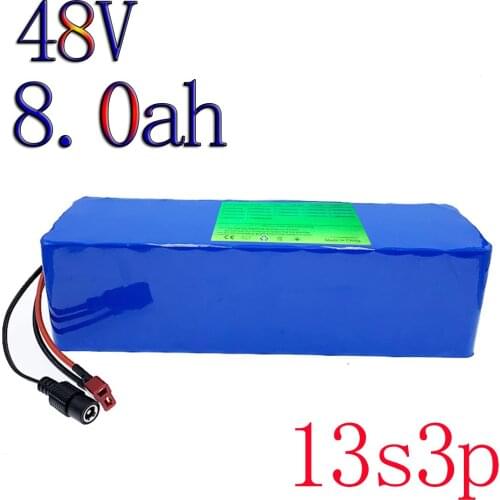 48V 8ah Lithium Battery For Electric Bicycle 18650 Pack 13S 2P 54.6V With 15A BMS Suitable For 250W 350W Scooters