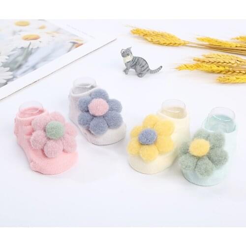 Newborn Cartoon Flower Baby Socks Autumn Winter Soft Cotton Baby Girls Socks Infant Baby Boy Socks Anti Slip Floor Sock Spring