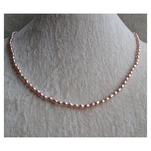 New Arrival Favorite Pearl Necklace Small Pearl 3-5mm Lavender Genuine Freshwater Pearl Necklace Flower Girl Gift Fine Jewelry