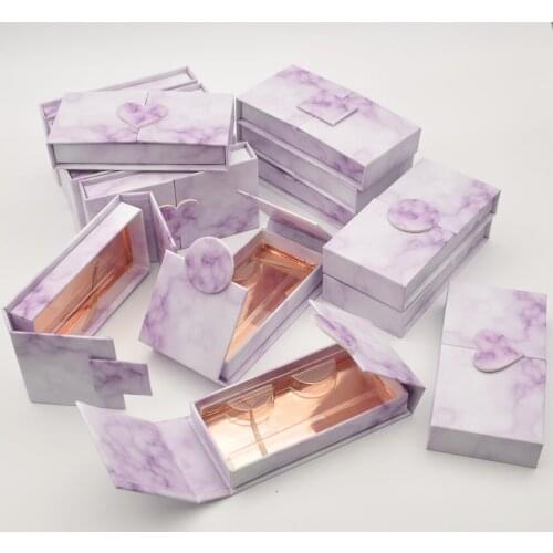 Wholesale False Eyelashes Package Eyelash Packaging Box Custom Logo Lash Boxes Packaging Purple Mink Lashes Makeup Case Bulk