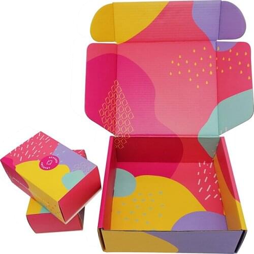 Wholesale custom logo pink shipping mailer packaging box corrugated cardboard box