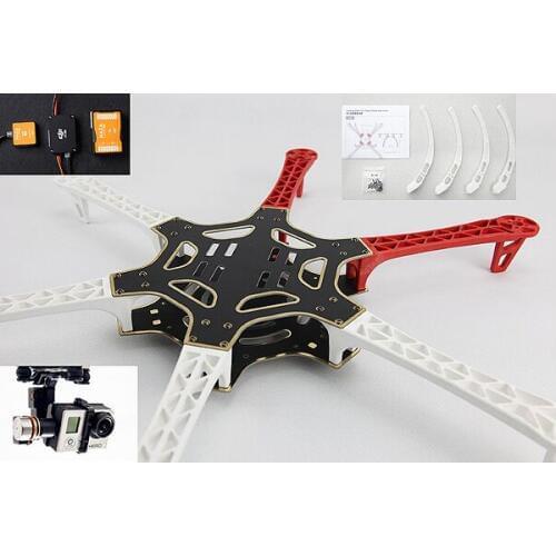 Original F550 ARF Frame + NAZA-M V2 Controller with GPS + H3-2D Gimbal + F550 Landing Skid Combo Kits