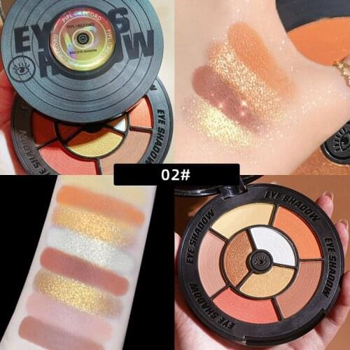 Disc Six Color Eyeshadow Palette Waterproof Pearl Dull Light Big Color And Sweat Proof Eye Shadow Eyes Makeup TSLM1