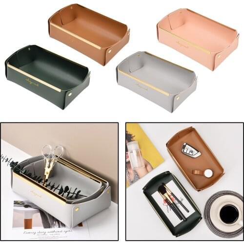 PU Tray Doorway Shoe Cabinet Storage Home Sundries Key Phone Box Bookshelf Tabletop Nuts Organizer Display Hallway Bathroom